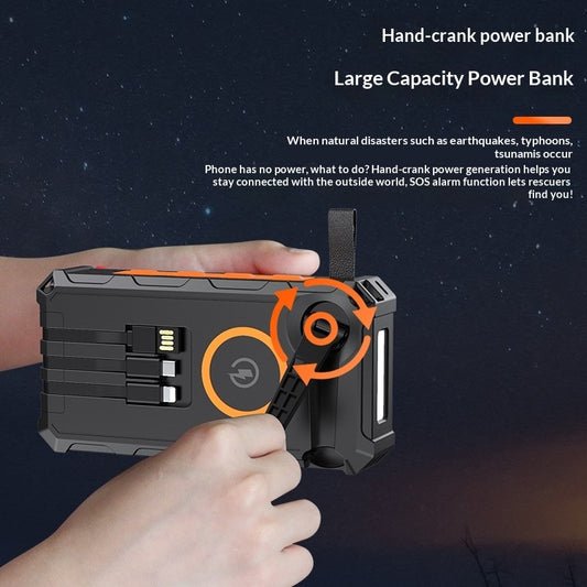 High Capacity Emergency Solar And Hand Crank Power Bank
